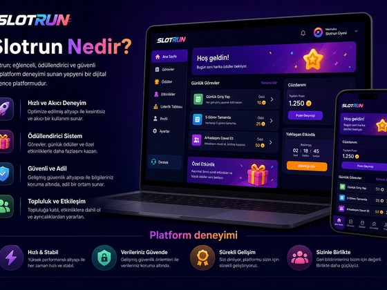 Slotrun platformu arayüz ve oyun deneyimi görseli