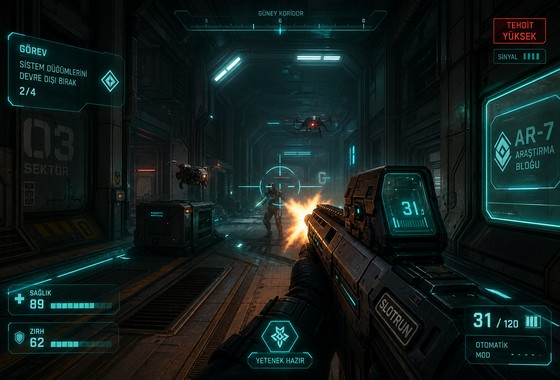 Slotrun FPS birinci şahıs nişancı oyun modu ekran görüntüsü